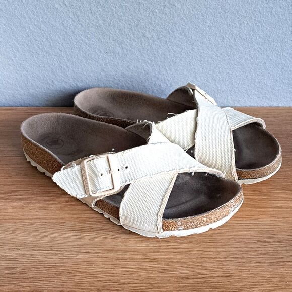 Birkenstock Sienna II Vegan Women’s Slide Sandals EU 38 Cotton Comfort Canvas - Picture 1 of 10